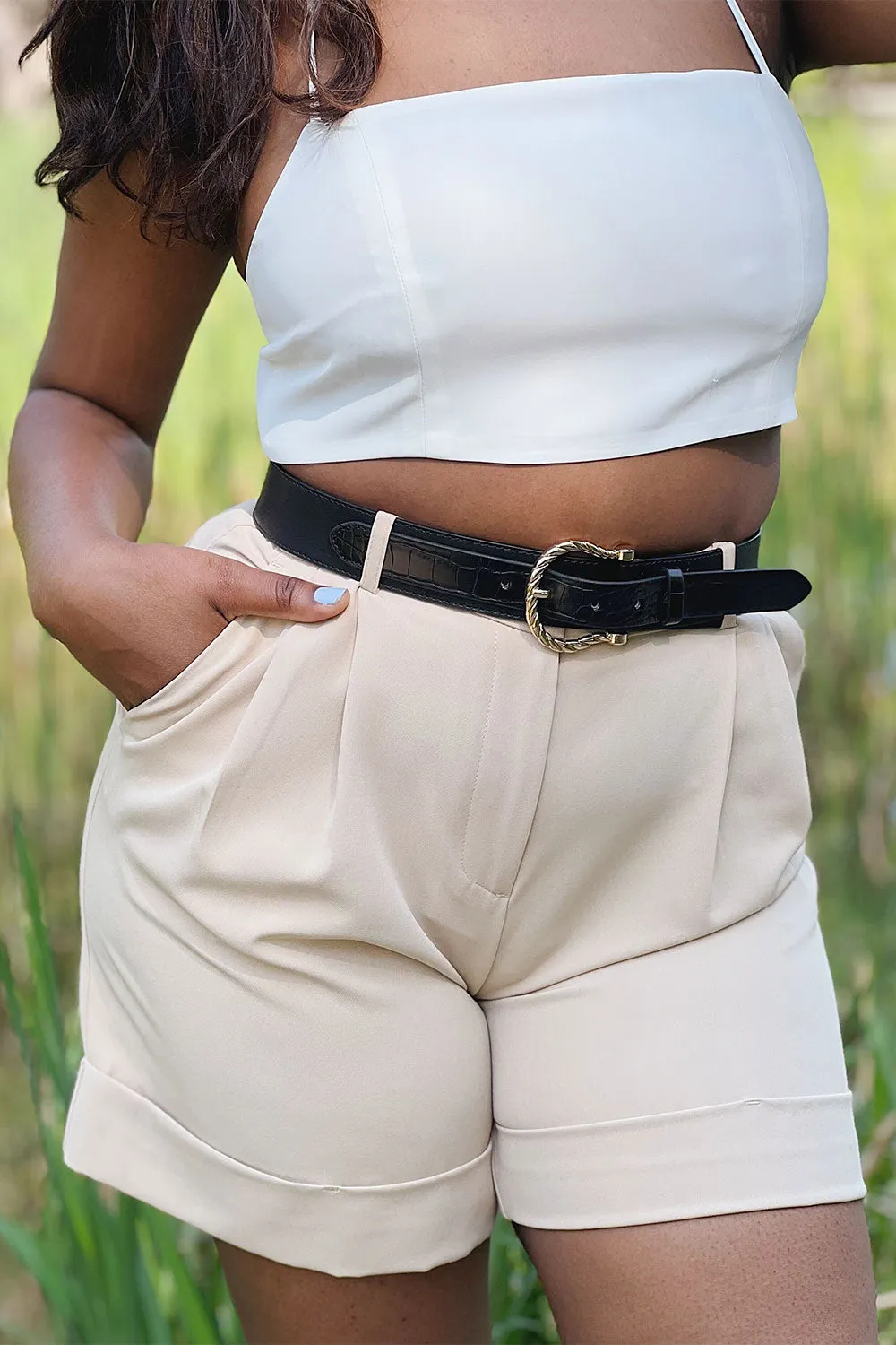 Lorca Caramel | Faux-Leather Belt