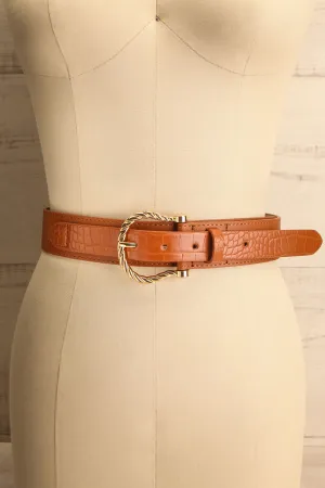 Lorca Caramel | Faux-Leather Belt