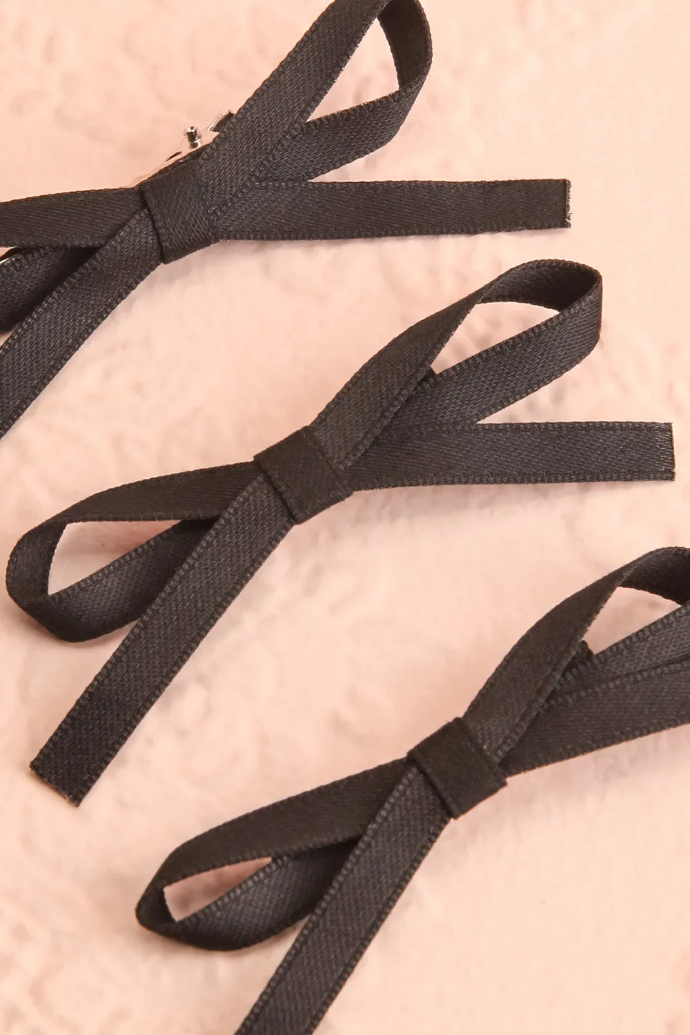 Lovsky Black | Set of 3 Bow Hair Clips