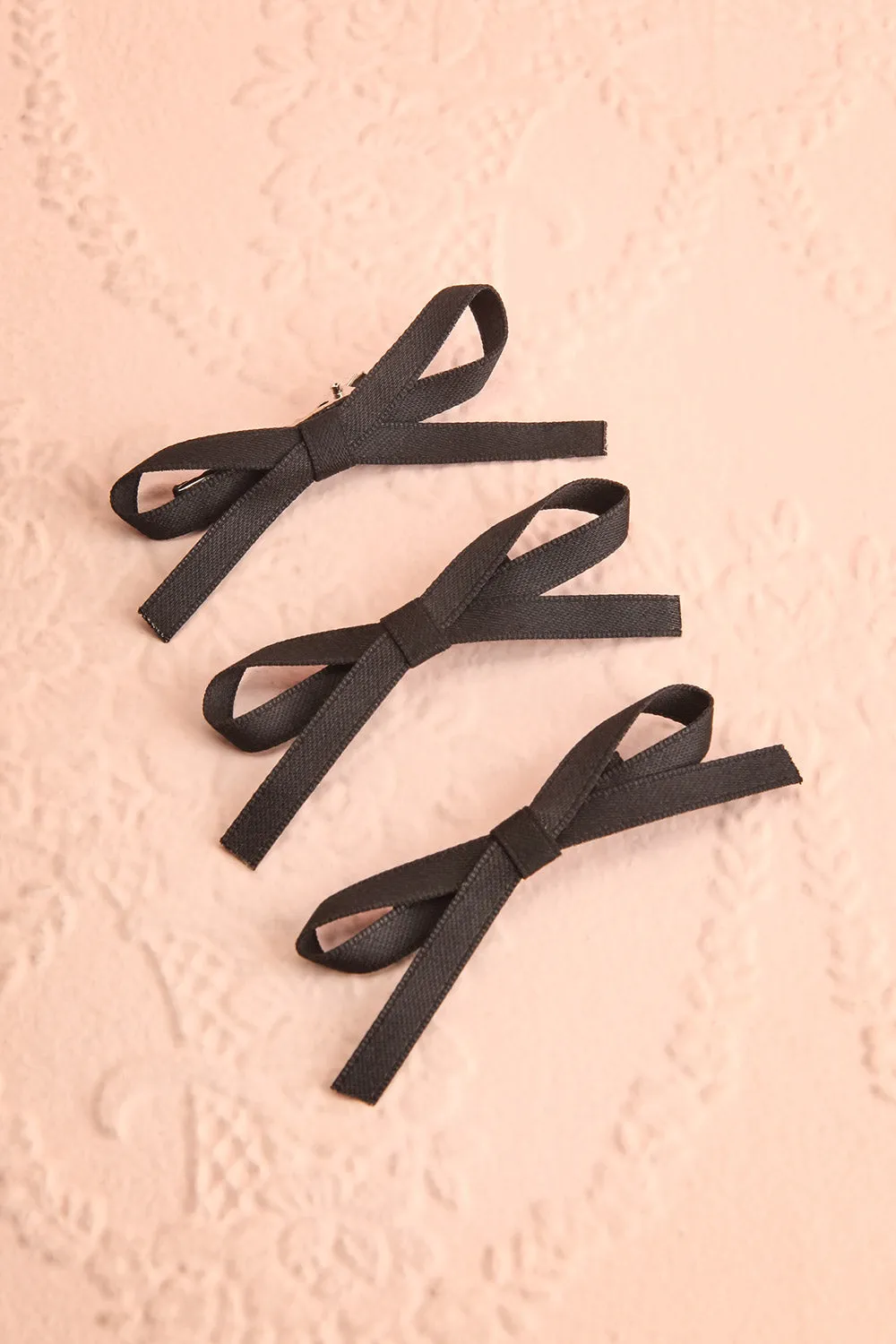 Lovsky Black | Set of 3 Bow Hair Clips