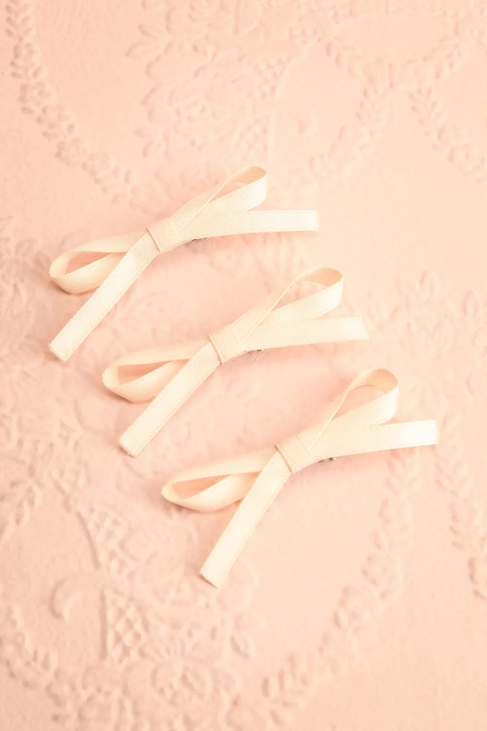 Lovsky Ivory | Set of 3 Bow Hair Clips