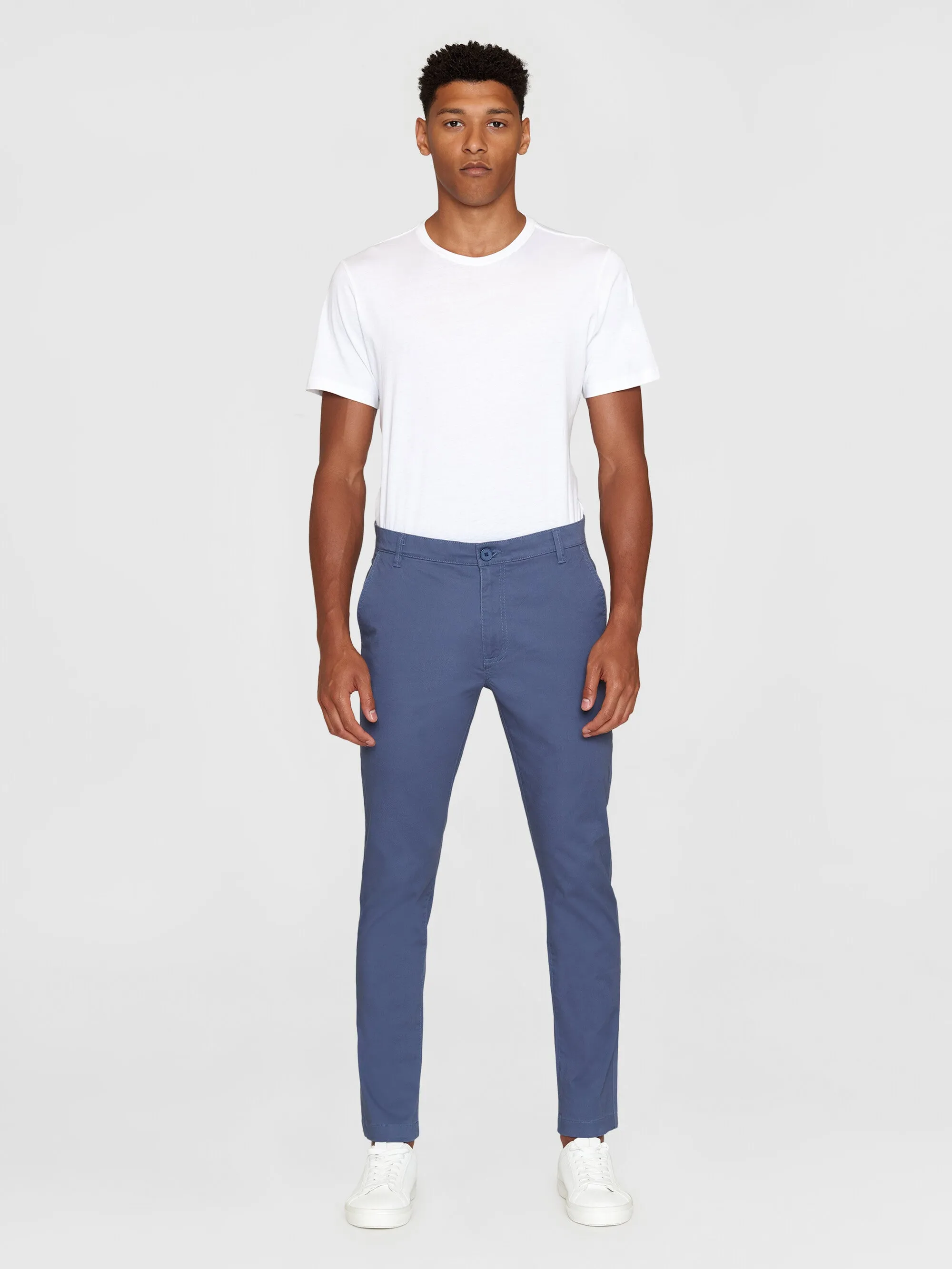 LUCA slim twill chino pants - Vintage Indigo Knowledge Cotton
