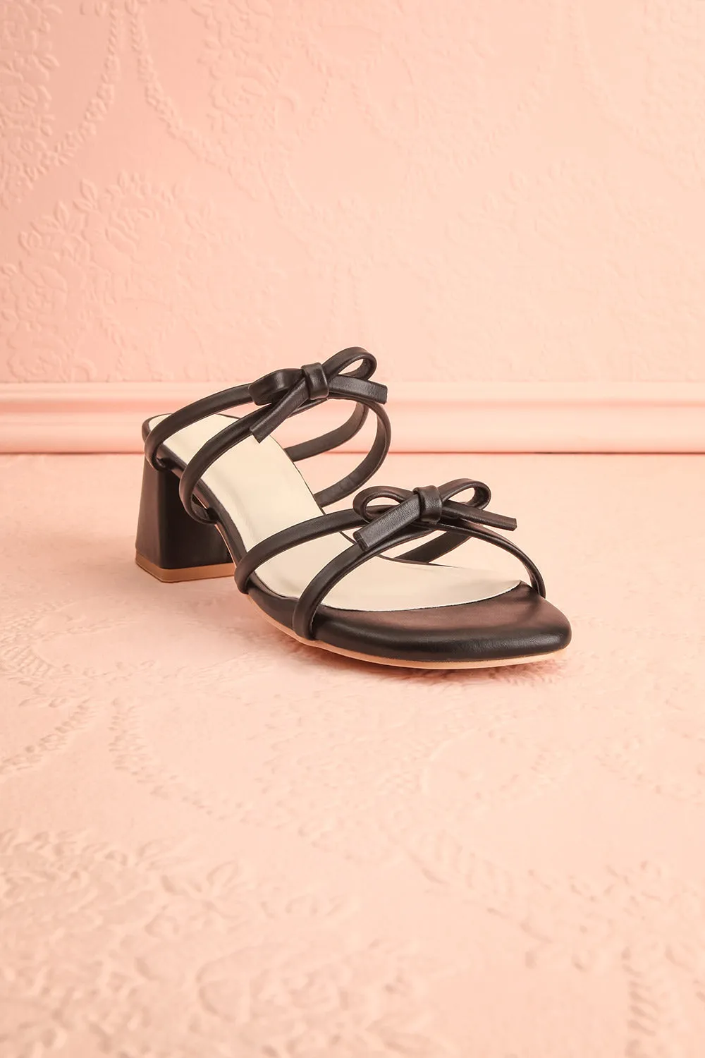 Macy Black | Heeled Sandals w/ Bows