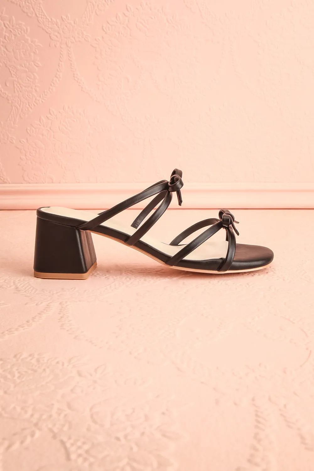 Macy Black | Heeled Sandals w/ Bows