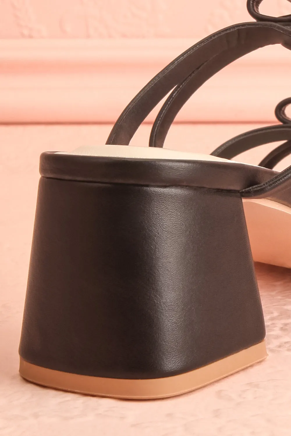 Macy Black | Heeled Sandals w/ Bows