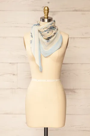 Marilles | Blue & Beige Floral Scarf