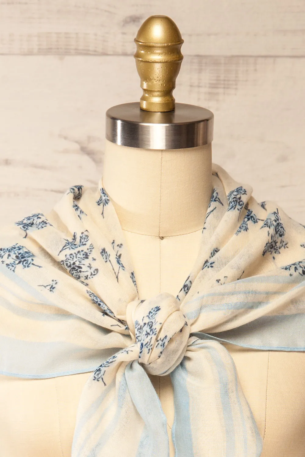 Marilles | Blue & Beige Floral Scarf