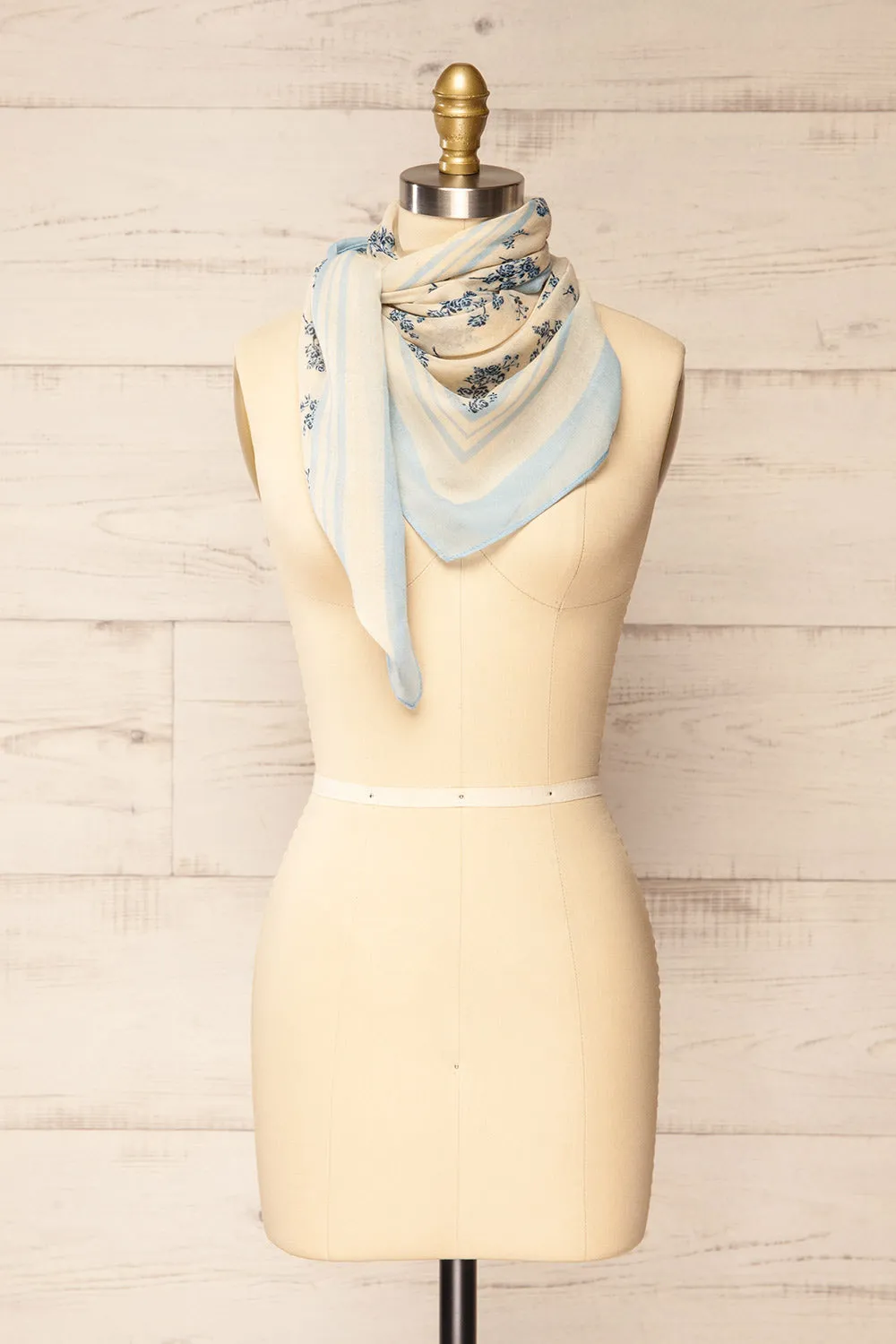 Marilles | Blue & Beige Floral Scarf