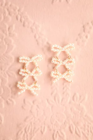 Marpesia | Pearl Bow Pendant Earrings