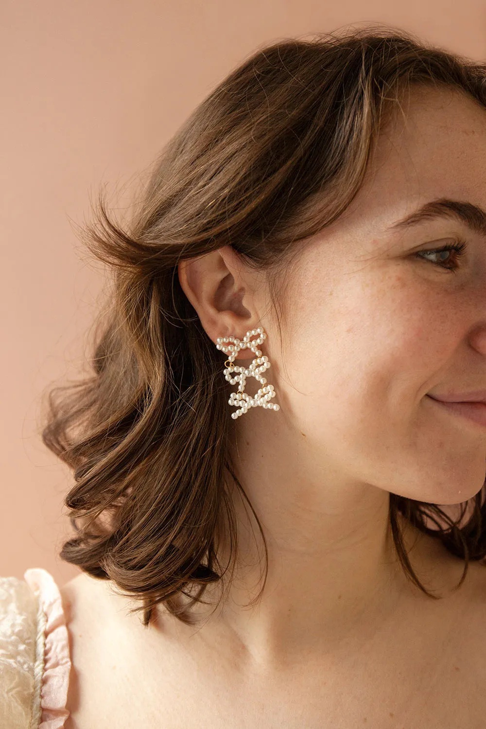 Marpesia | Pearl Bow Pendant Earrings