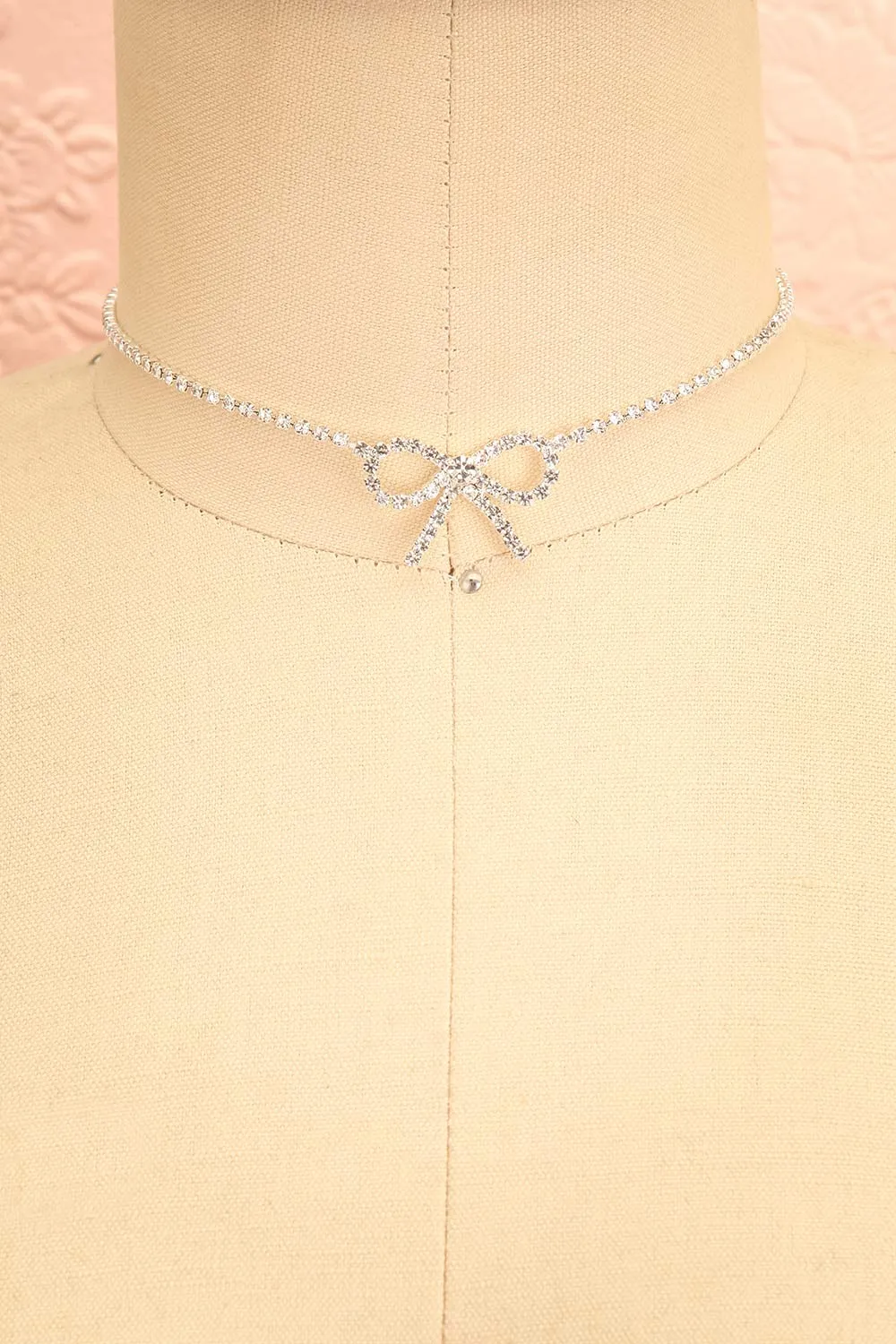 Menny | Crystal Choker Necklace w/ Bow