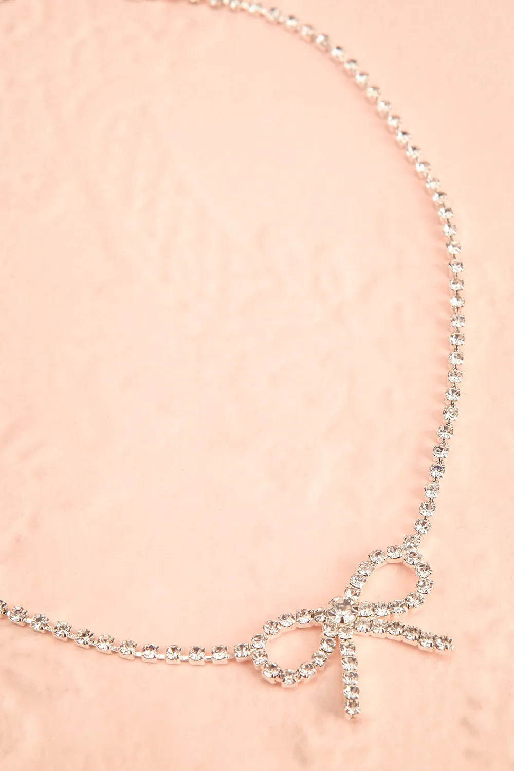 Menny | Crystal Choker Necklace w/ Bow
