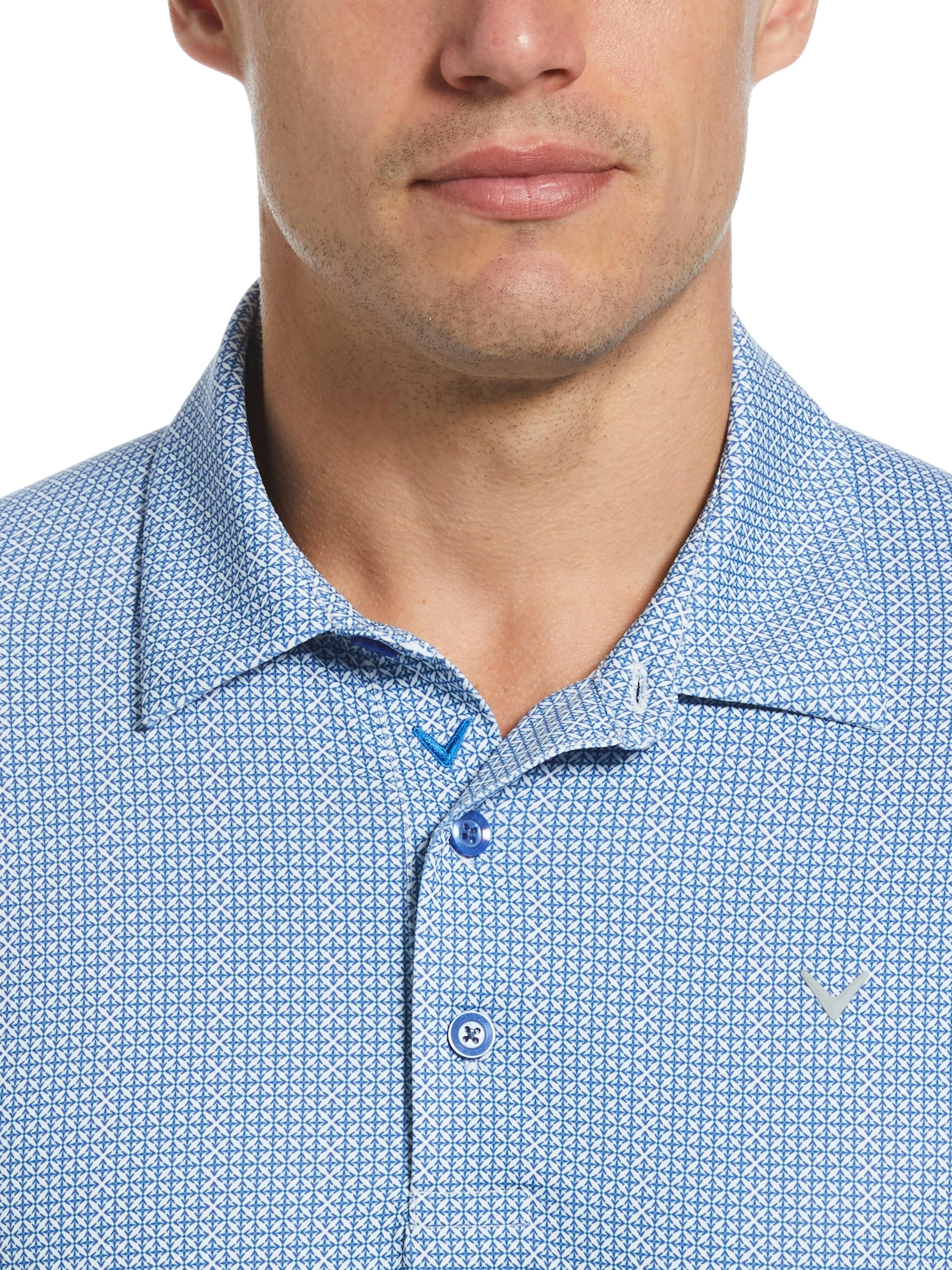Mens Chevron Foulard Print Golf Polo Callaway Apparel