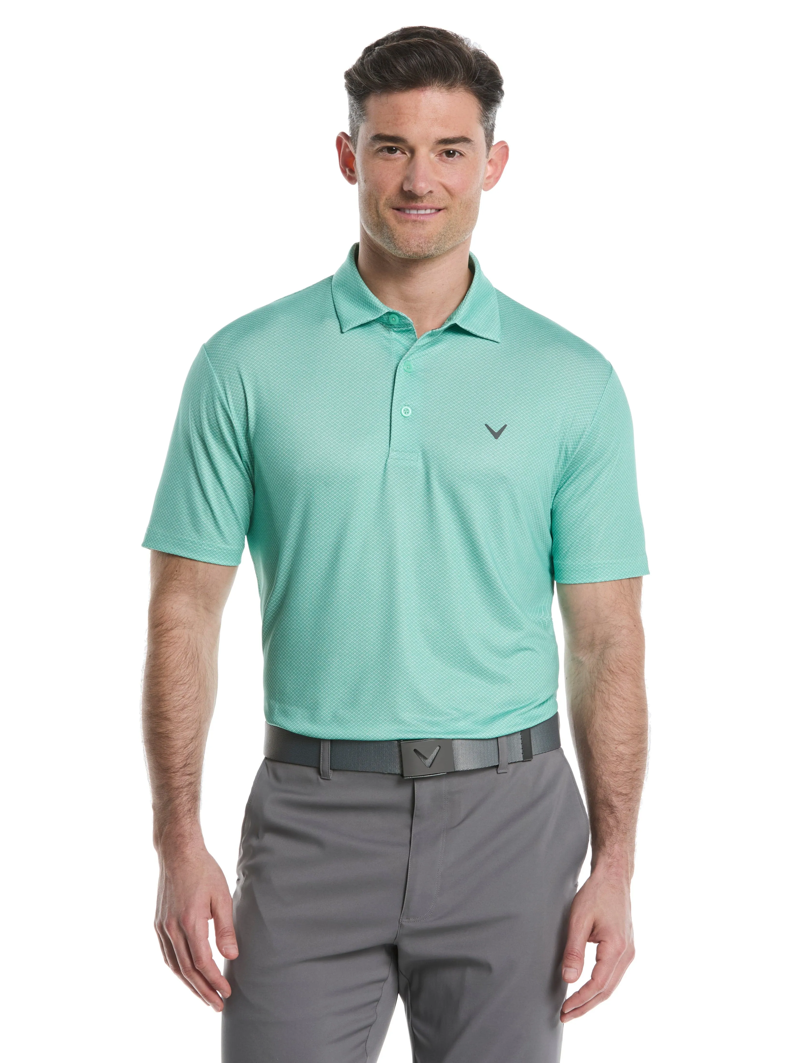 Mens Heather Geo Print Golf Polo Callaway Apparel