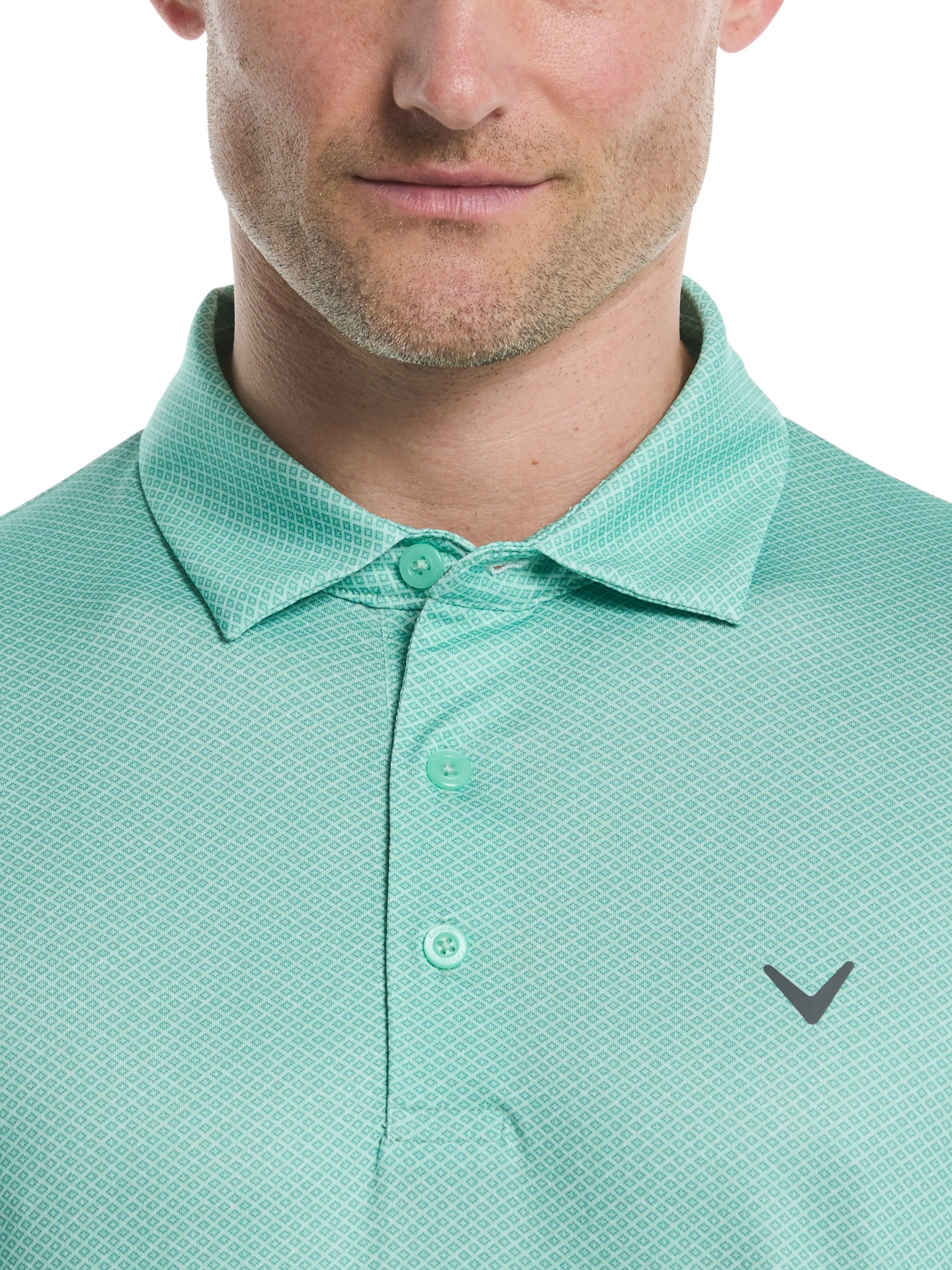 Mens Heather Geo Print Golf Polo Callaway Apparel