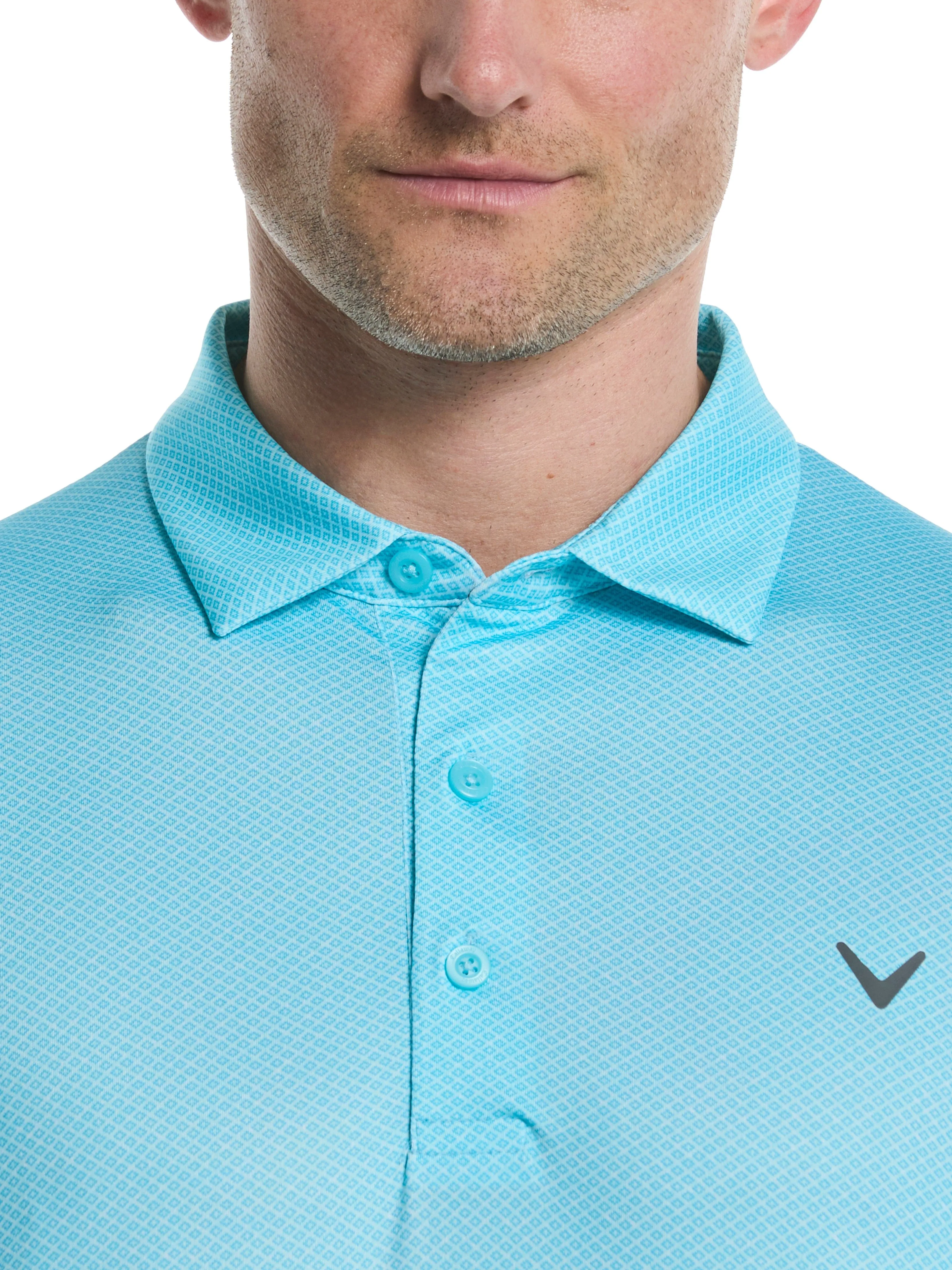 Mens Heather Geo Print Golf Polo Callaway Apparel