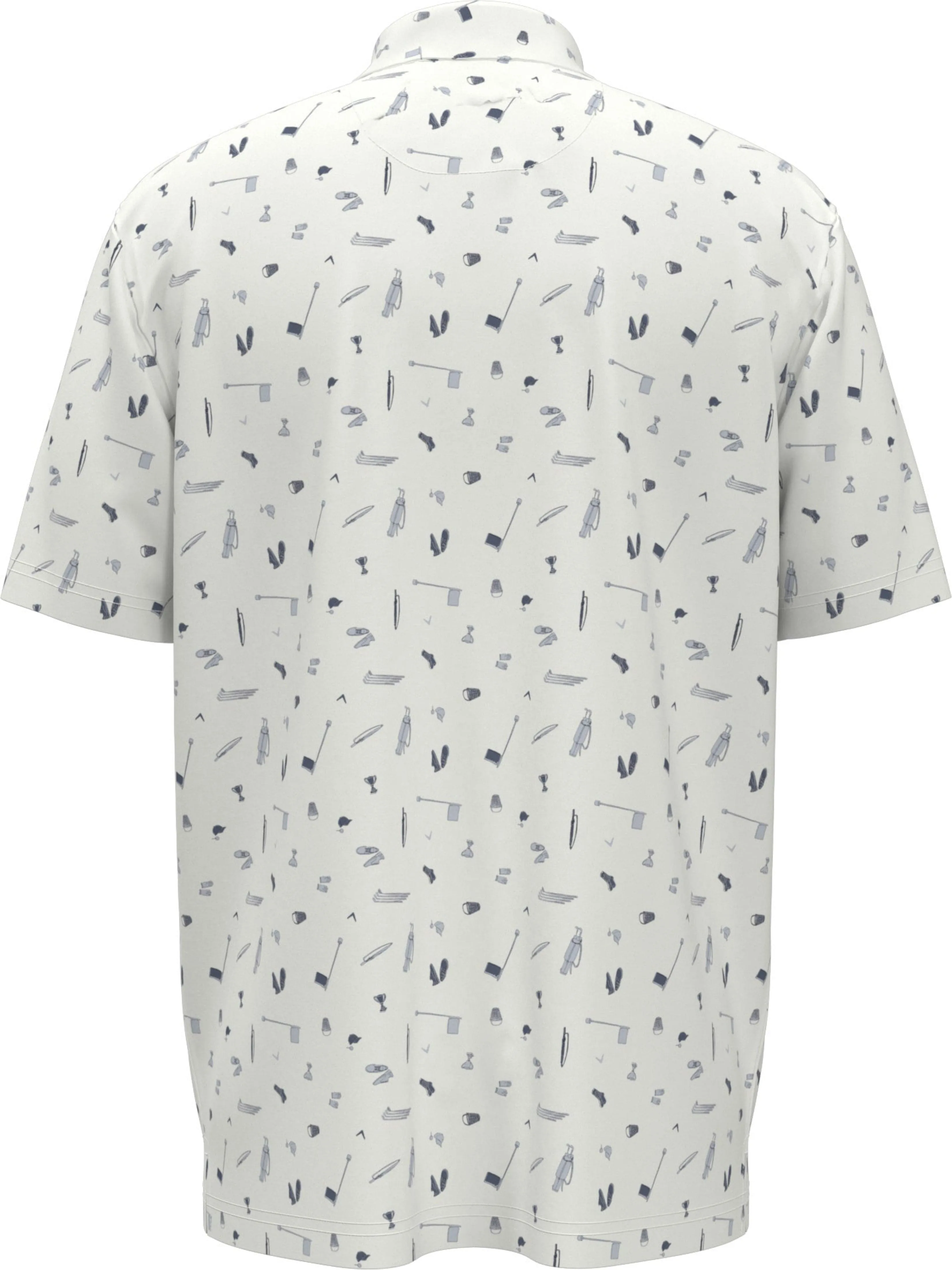Mens Short Sleeve All Over Tee Time Print Polo Callaway Apparel