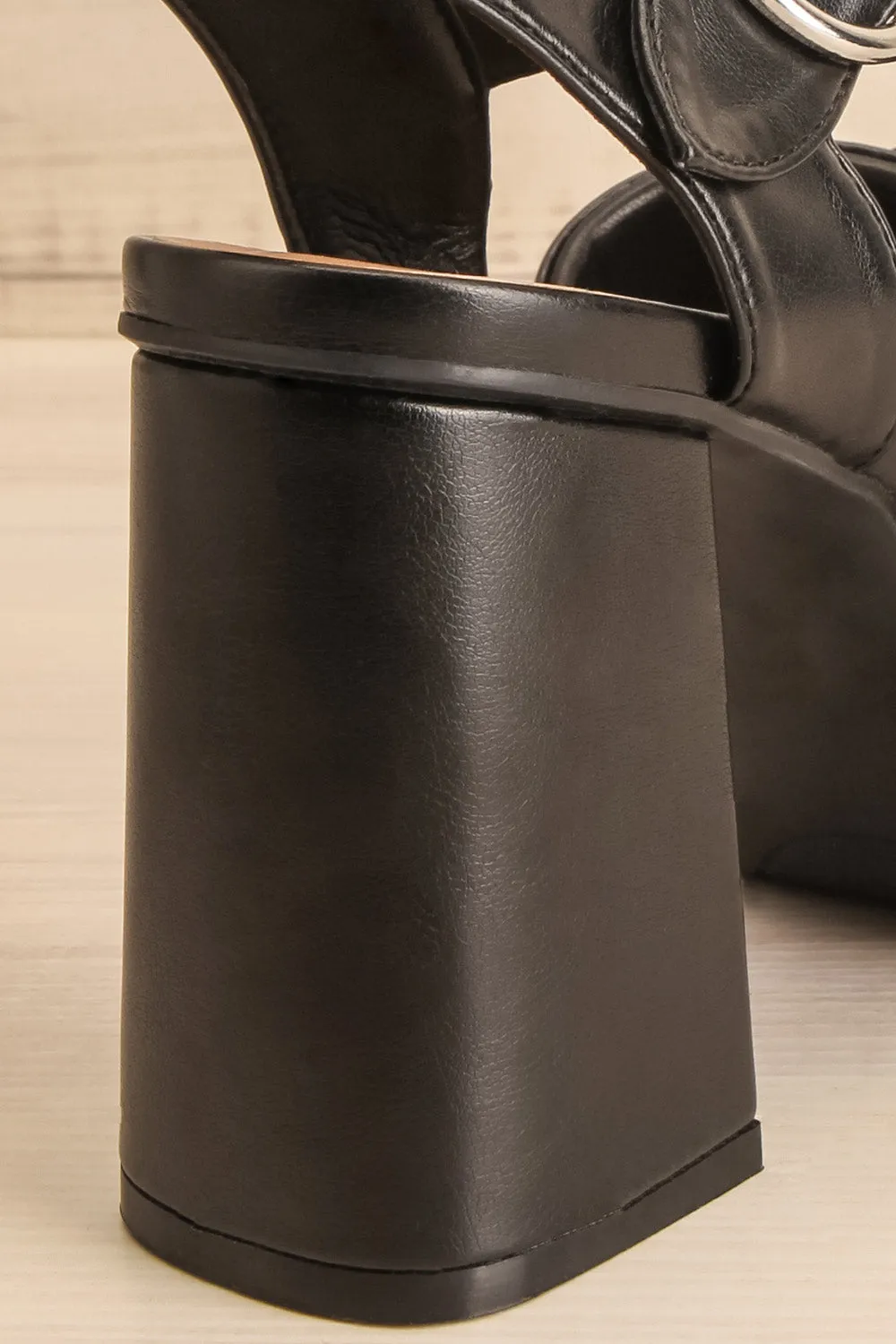Miami Black | Platform Heeled Sandals