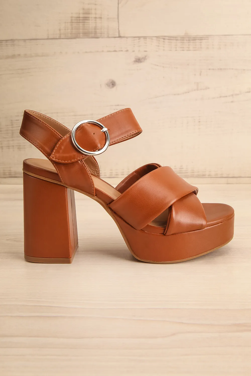 Miami Caramel | Platform Heeled Sandals