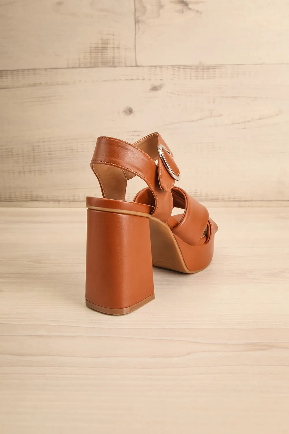 Miami Caramel | Platform Heeled Sandals