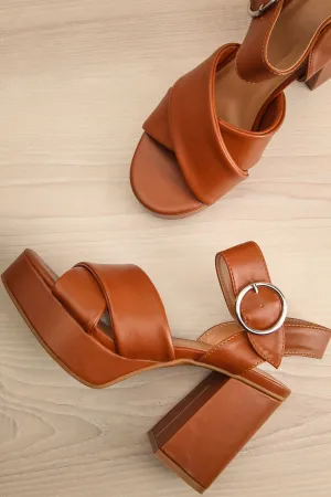 Miami Caramel | Platform Heeled Sandals