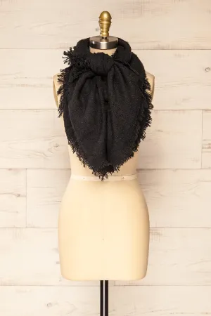 Mohaire Black | Soft Knit Scarf