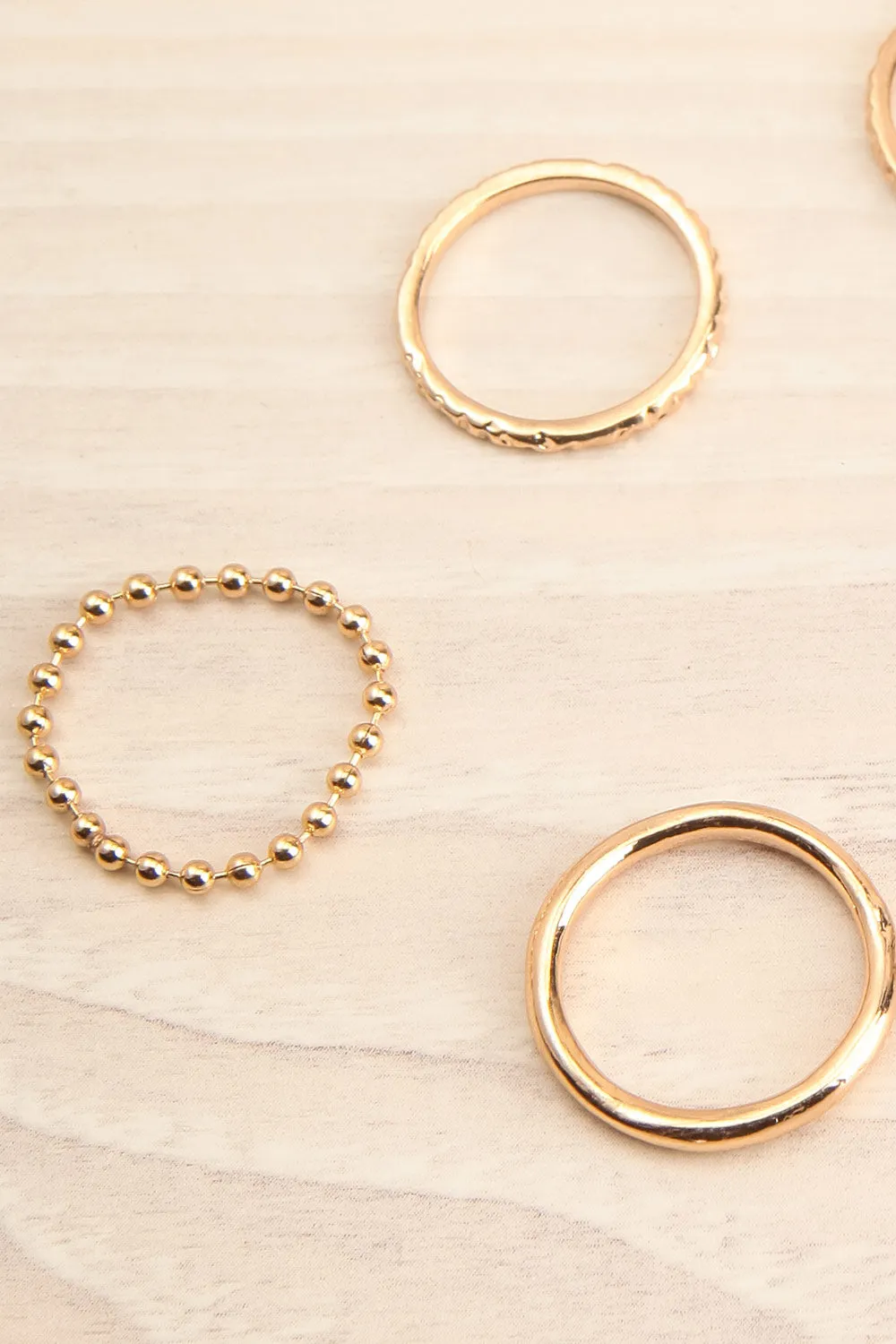 Mosgiel Gold | Set of 7 Stackable Minimalist Rings