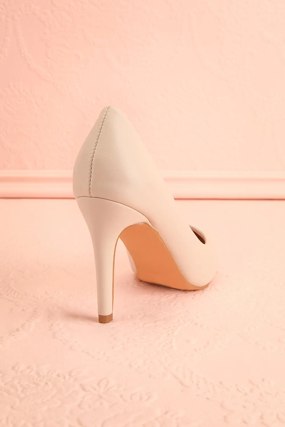 Mounai Ivory | Pointed Toe Heels