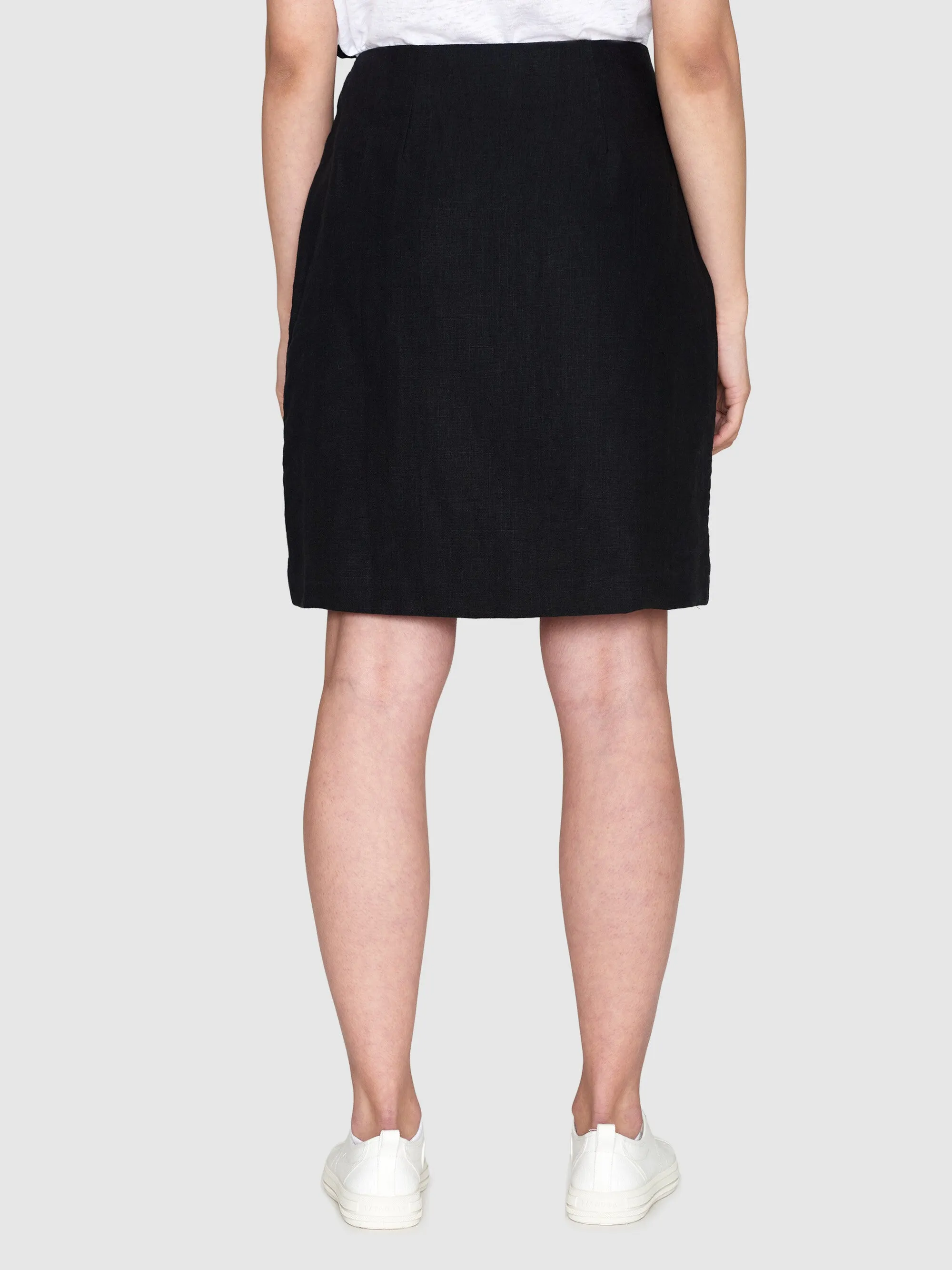 Natural linen wrap skirt - Black Jet Knowledge Cotton