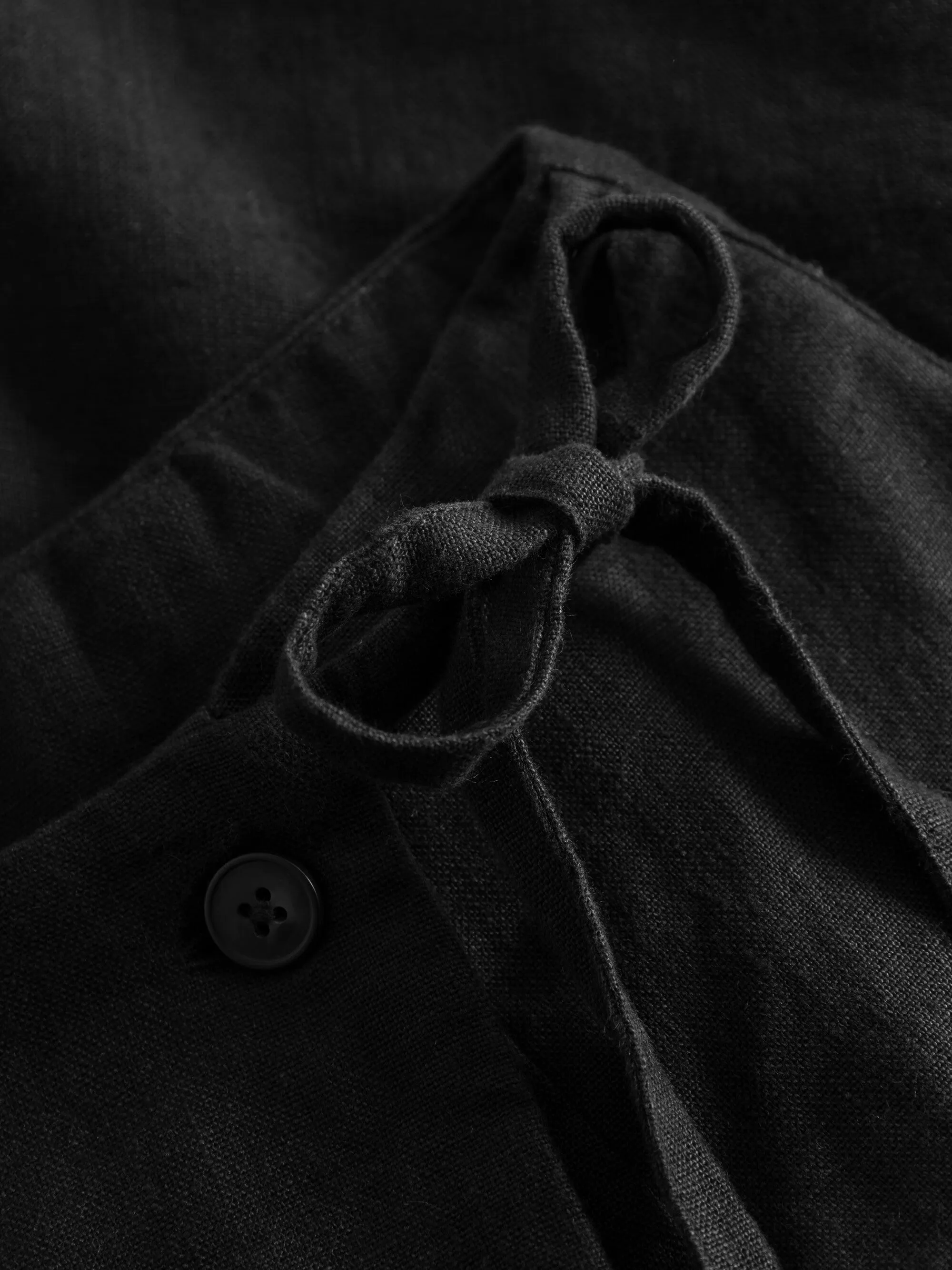 Natural linen wrap skirt - Black Jet Knowledge Cotton