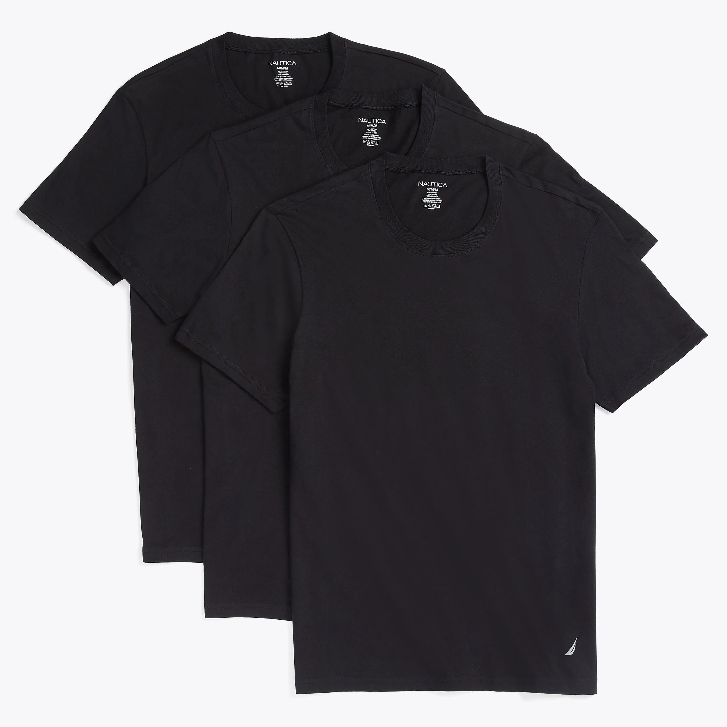 Nautica Mens Crew T-Shirts, 3-Pack