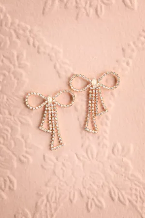 Nemeia Gold | Crystal Bow Earrings