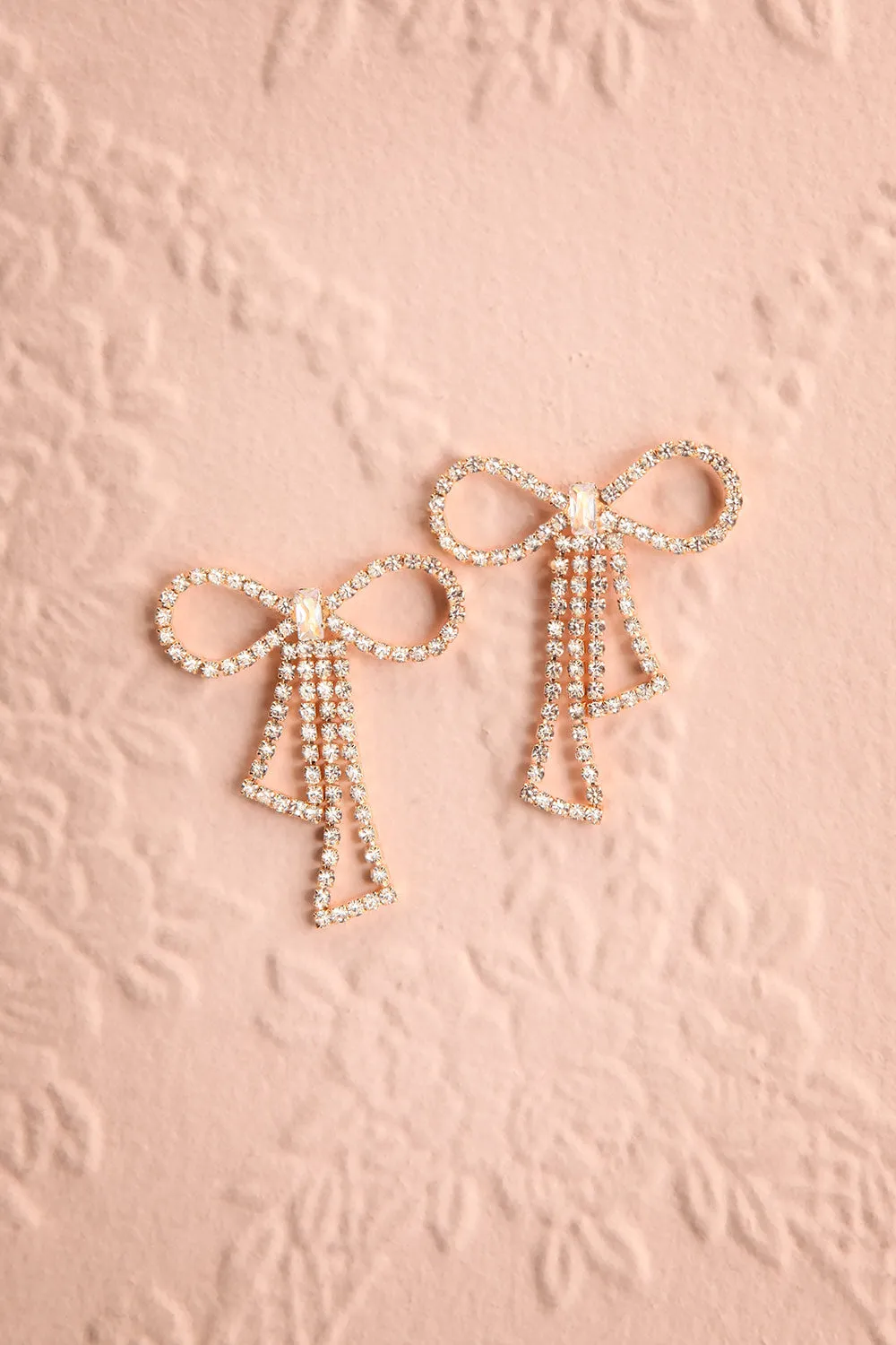 Nemeia Gold | Crystal Bow Earrings