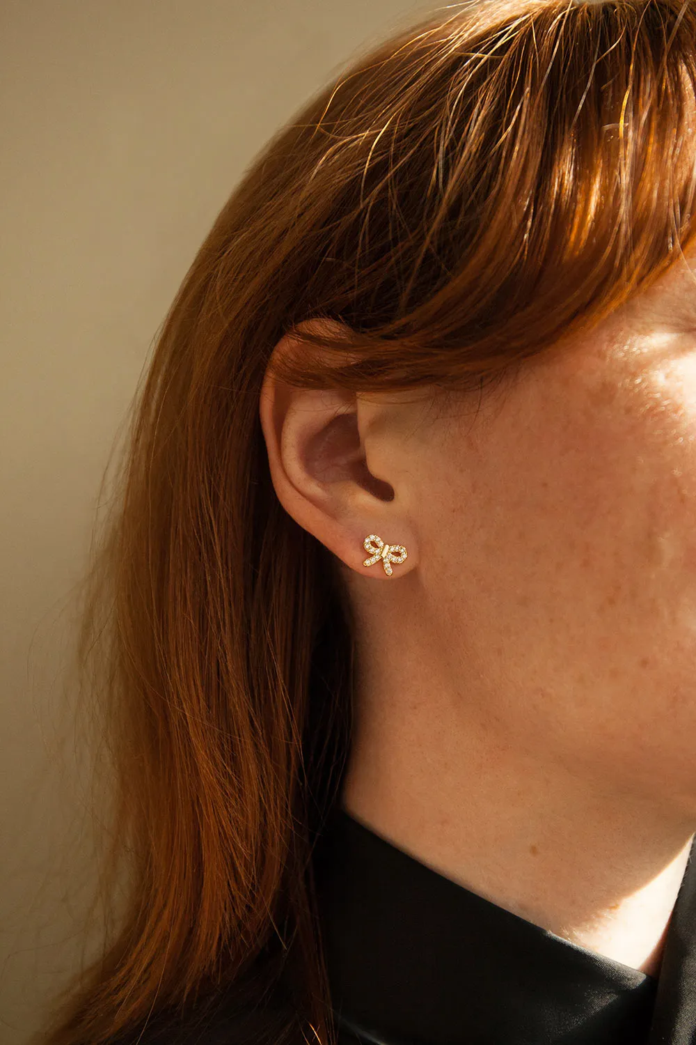 Nikita Gold | Bow Earrings w/ Crystals
