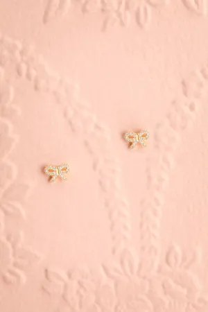 Nikita Gold | Bow Earrings w/ Crystals