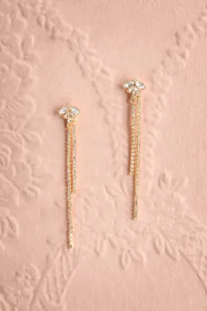 Niobe | Gold Crystal Pendant Earrings