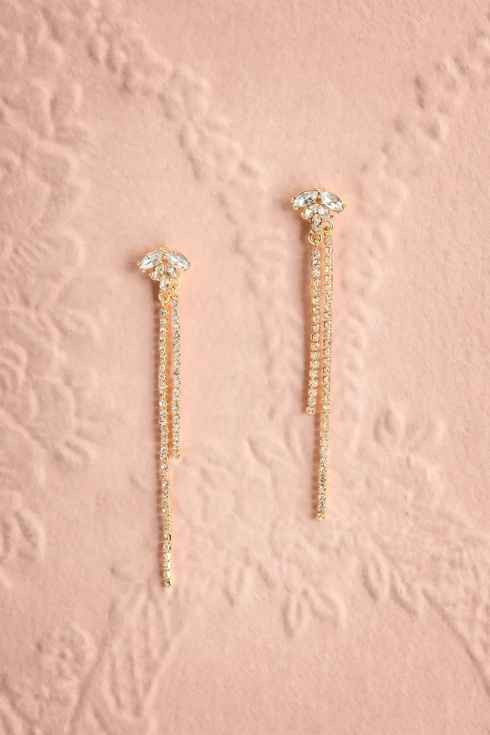 Niobe | Gold Crystal Pendant Earrings