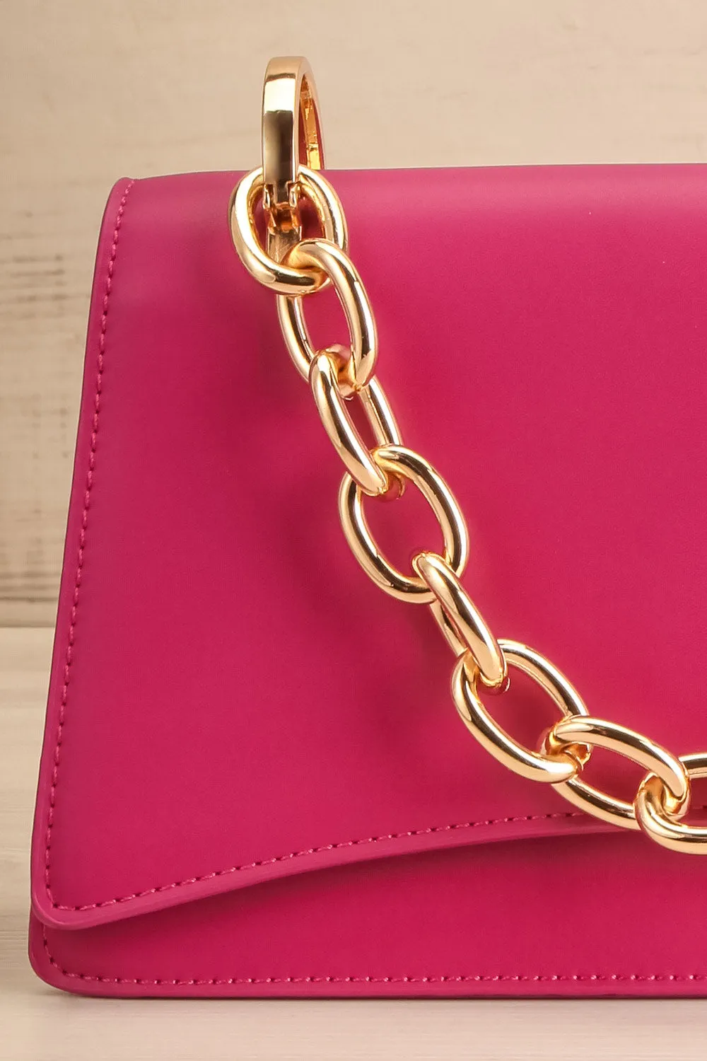 Novina Fuchsia | Faux-Leather Crossbody Handbag
