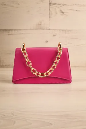 Novina Fuchsia | Faux-Leather Crossbody Handbag