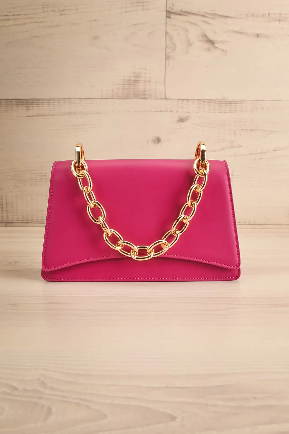 Novina Fuchsia | Faux-Leather Crossbody Handbag