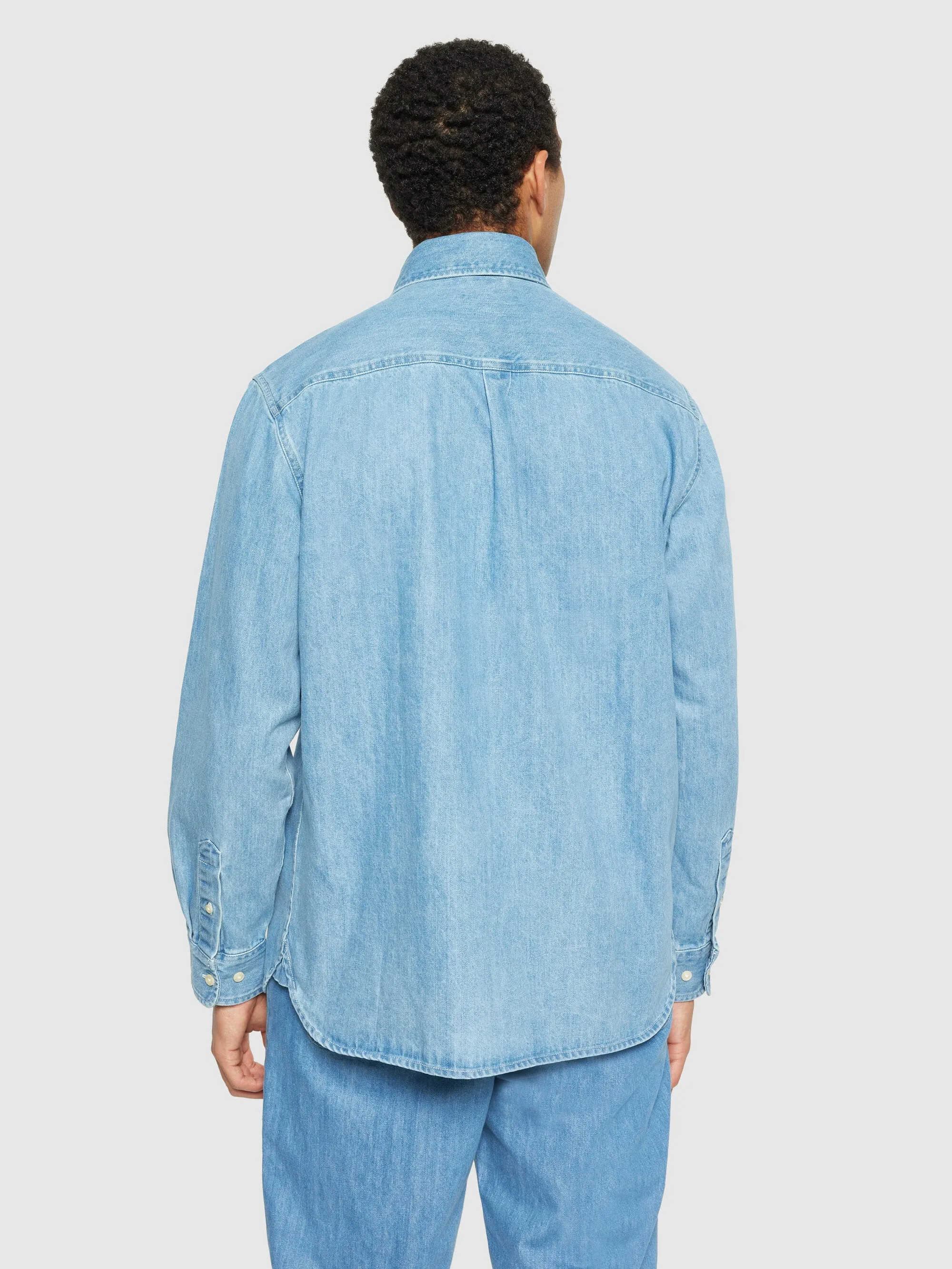 Organic Cotton Natural Indigo Denim Shirt GOTS - Light Blue denim Knowledge Cotton