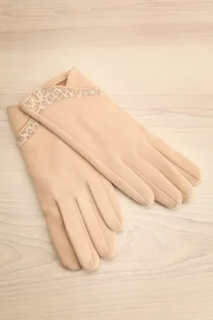 Paysage D'Automne | Felt Gloves w/ Leopard Print