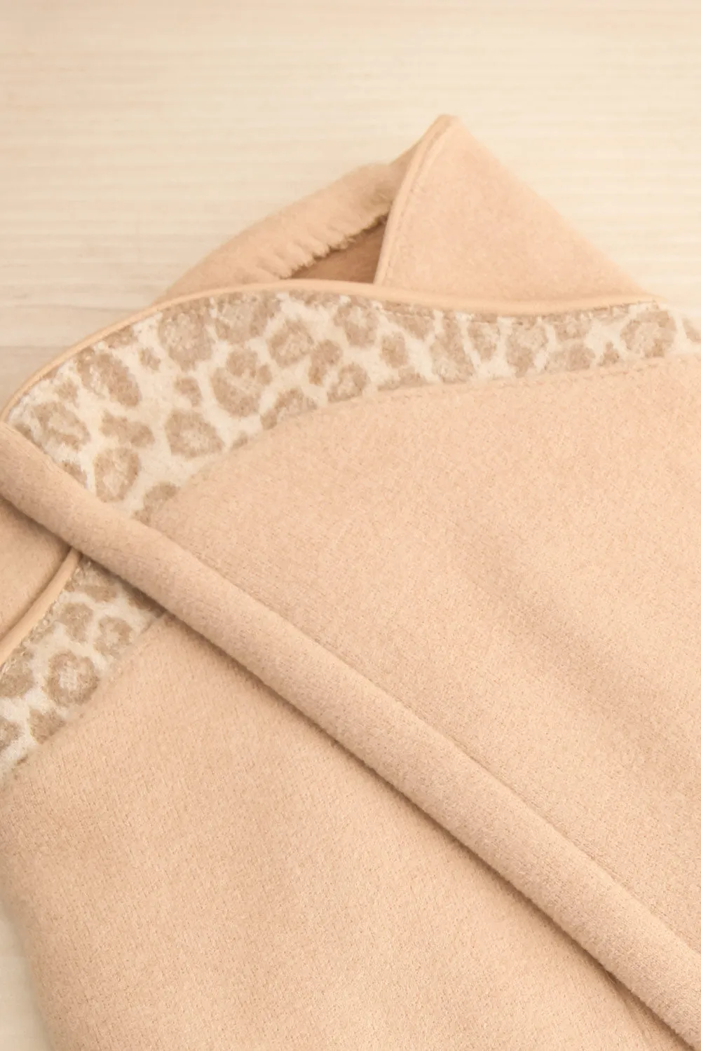 Paysage D'Automne | Felt Gloves w/ Leopard Print