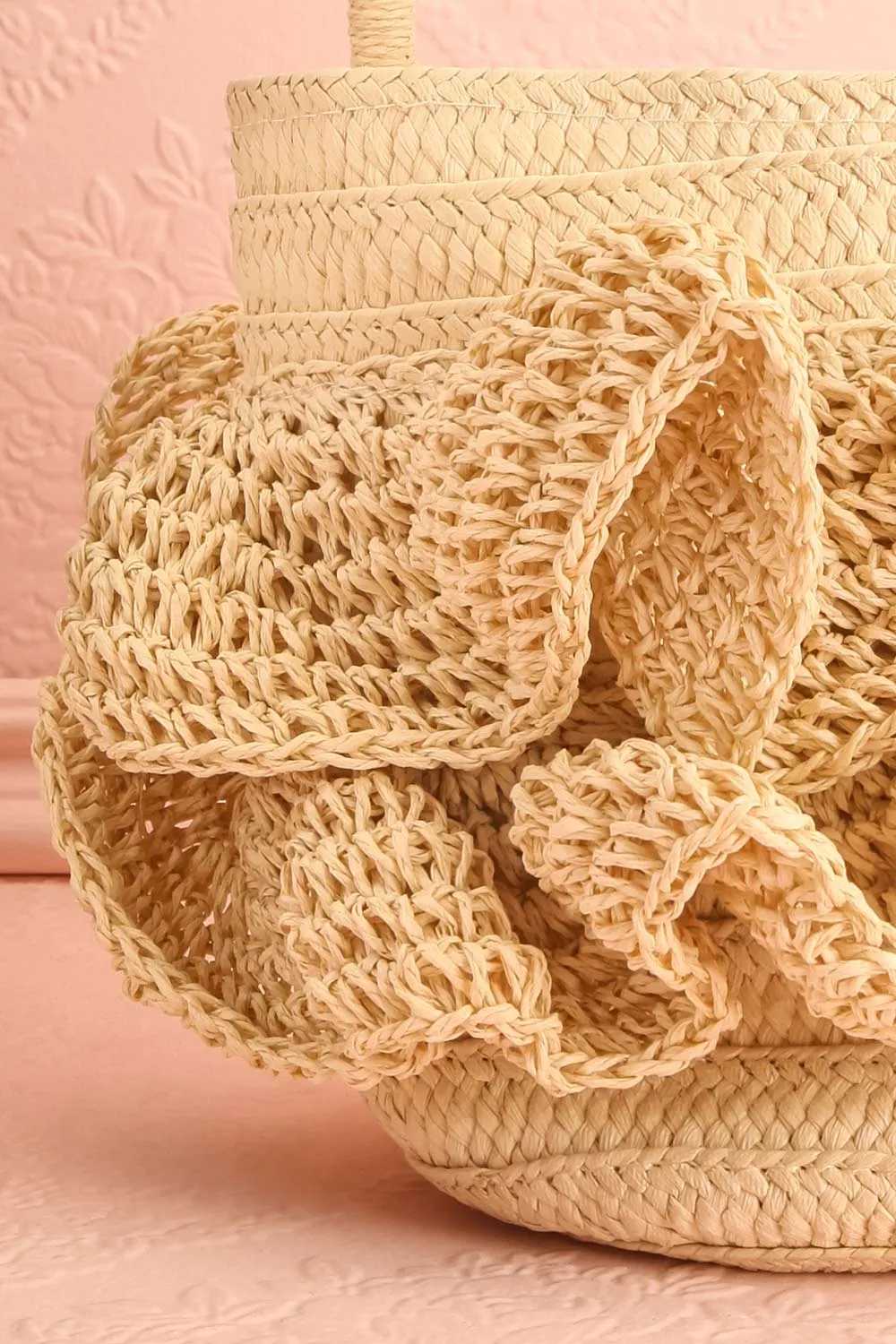 Peniche | Raffia Knitted Ruffle Handbag