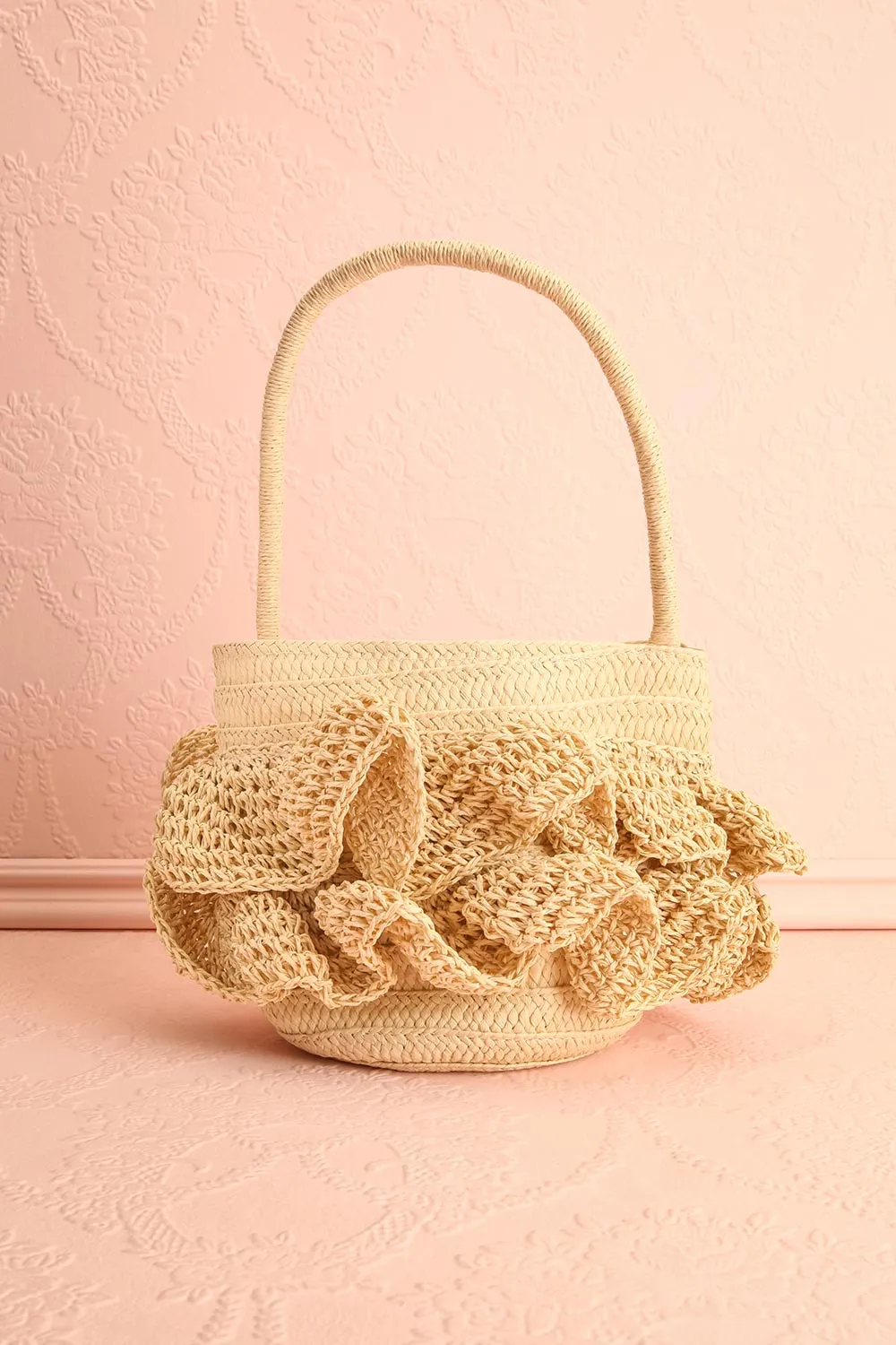 Peniche | Raffia Knitted Ruffle Handbag