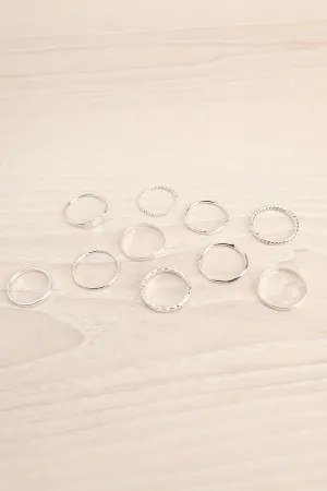 Piltene Silver | Set of 10 Assorted Rings