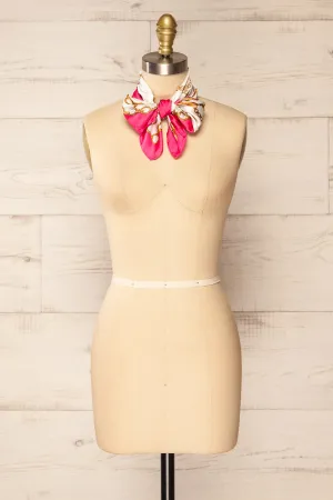 Pontevedra Fuchsia | Patterned Satin Scarf