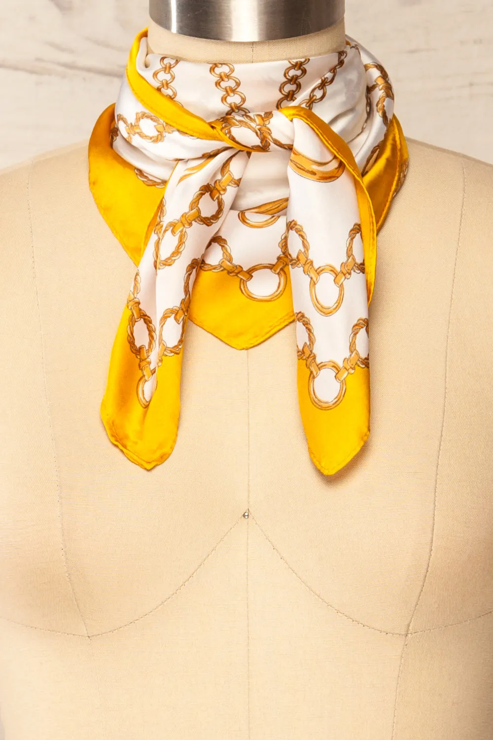 Pontevedra Yellow | Patterned Satin Scarf