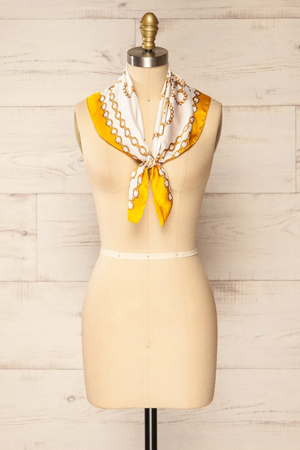 Pontevedra Yellow | Patterned Satin Scarf