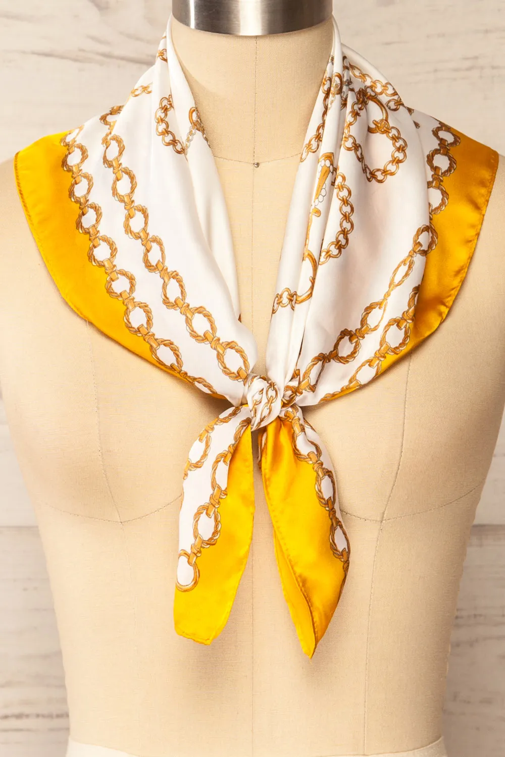 Pontevedra Yellow | Patterned Satin Scarf